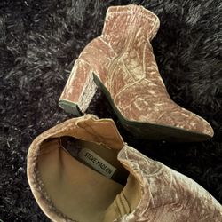 Steve Madden Rose Gold Velvet Boots 