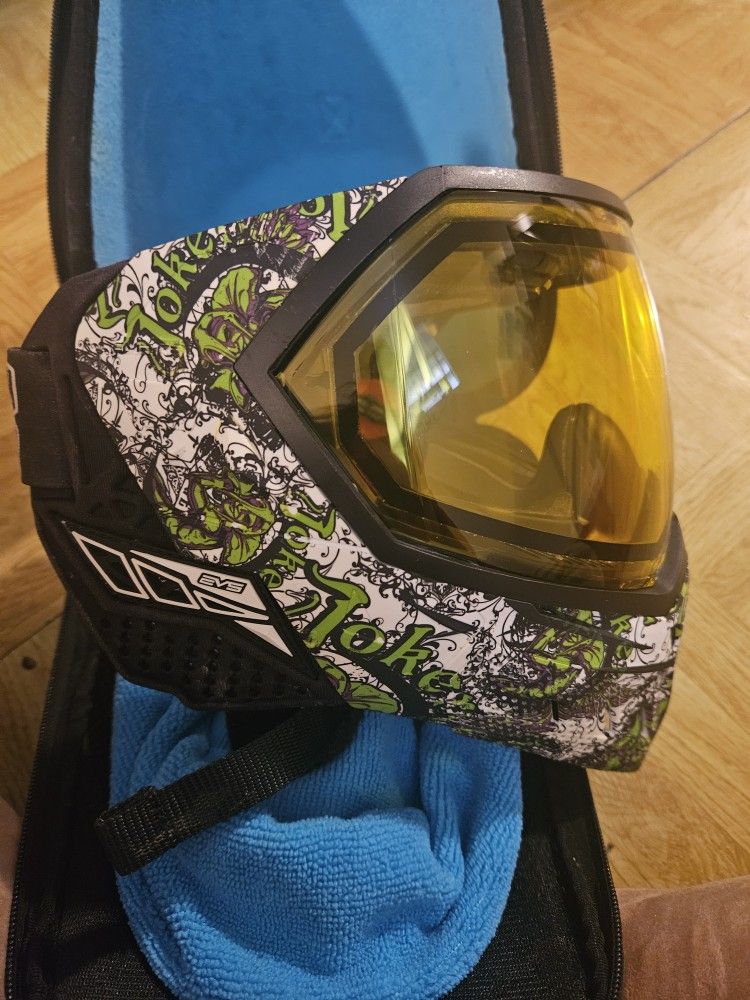 Evs Mask Joker Lime With Clear ,/ Yellow Lenses. Plus Exalt Carbon Google Case V3 With Clip