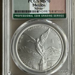 2015-MO PCGS MS70 1oz MEXICO LIBERTAD SILVER COIN 