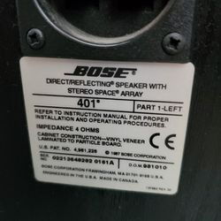 Bose 401 Direct/reflecting Black Speakers With Stereo Space Array
