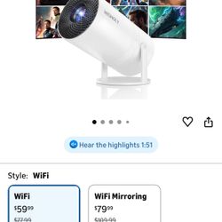 Mini Projector with WiFi and Bluetooth