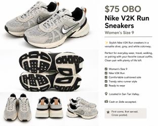 Nike V2K Run Sneakers - Women's Size 9