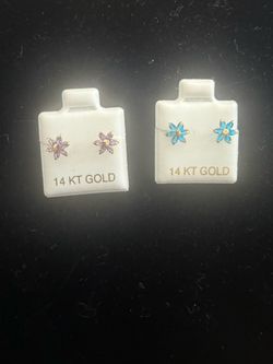 14 KT floral design Gold Earrings