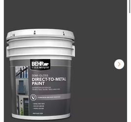 BEHR PREMIUM 5 Gal. #1350 Ultra Pure Black Semi-Gloss Direct-to-Metal Interior/Exterior Paint