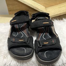 Ecco Yucatan Receptor Sandals Men's Size 46 US 12- Black Leather Trail Hike