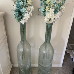 Tall Turquoise Vases