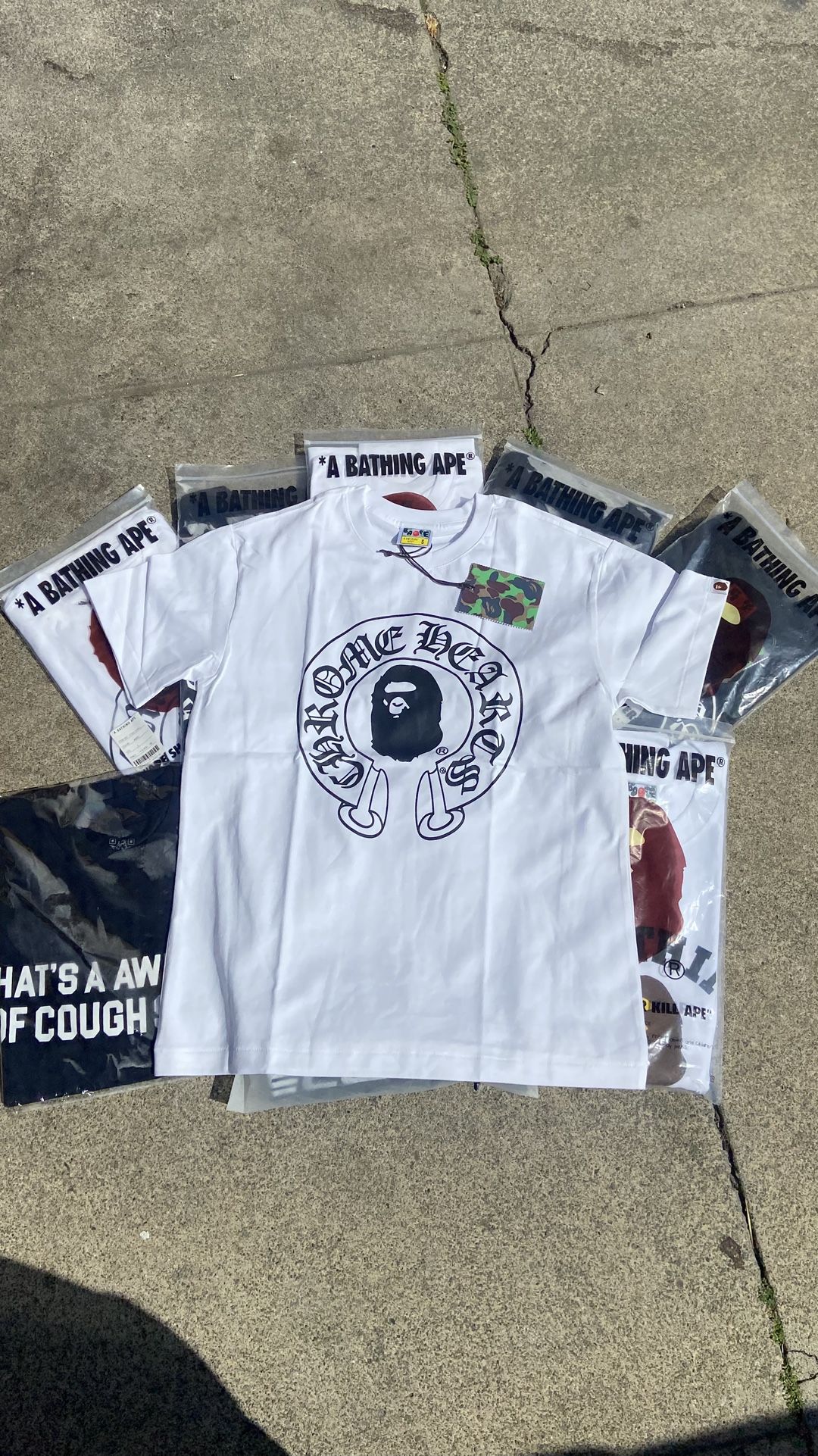 Bape x Chrome Hearts White Tee