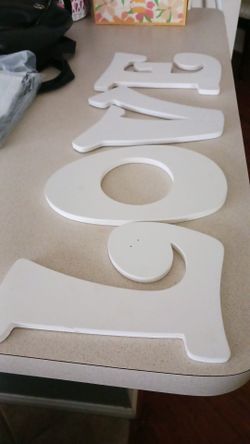 L.O.V.E letters to hang on the wall. From hobby lobby