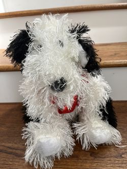 Black & White Dog Stuffed Animal