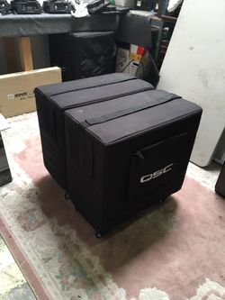 2 QSC KSub speakers