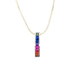 925 Silver Multicolor Stones Necklace