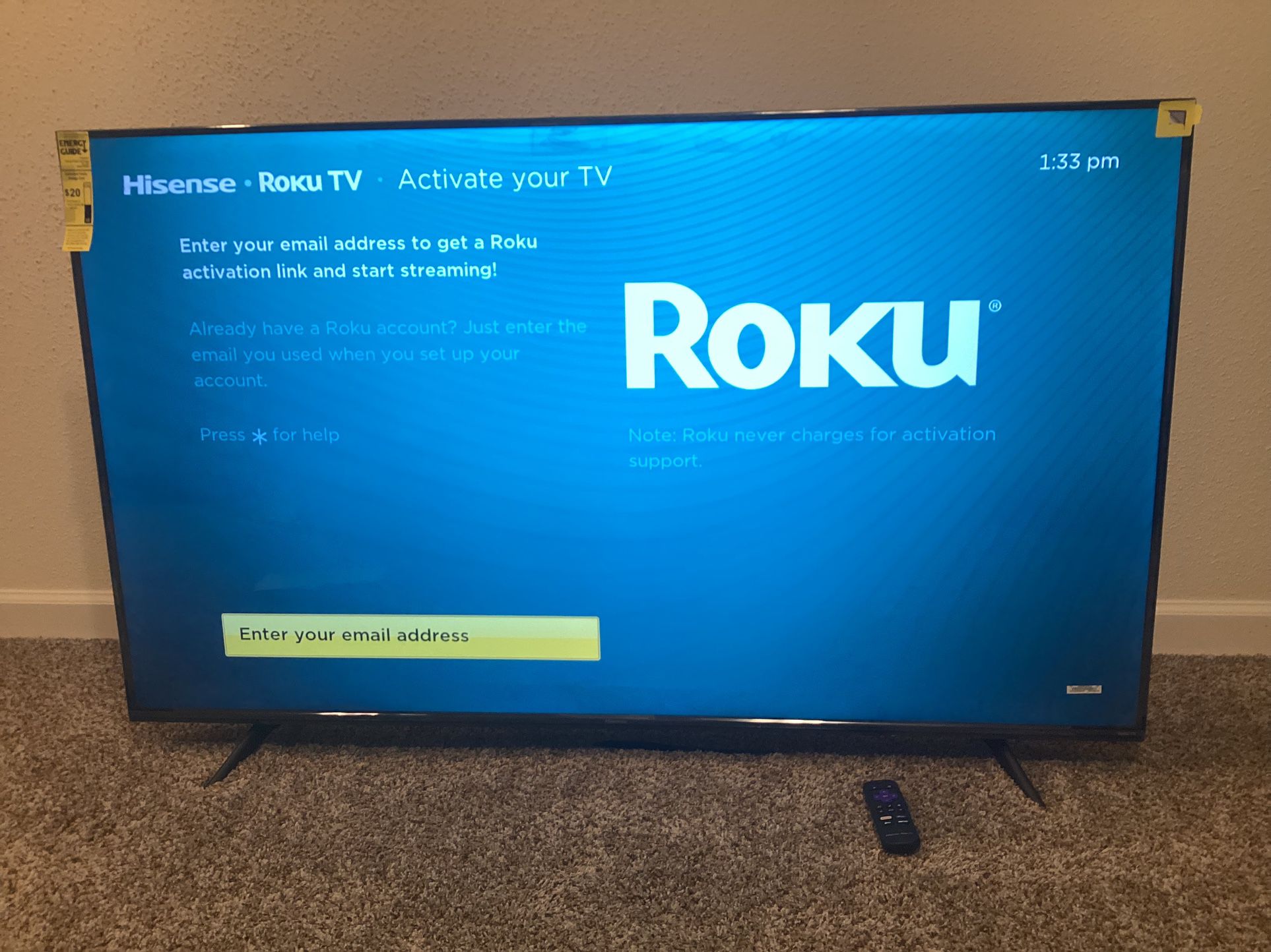 58” Hisense Roku TV Brand New Never Used With Remote 