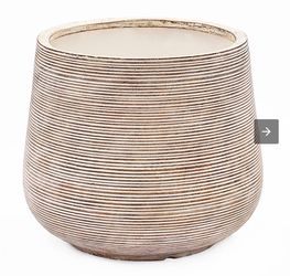 Distressed Tan MgO Tapered Round Planter