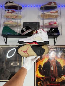 Air Jordan 5 Fire Red Silver Tongue Size 12 – Very Clean