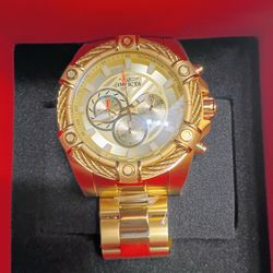 Invicta Bolt Ace Men's Watch 52mm Gold reloj Nuevo new