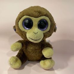 2015 Ty Beanie Boos Coconut the Brown &amp; Purple Monkey Good Used Condition 7” 