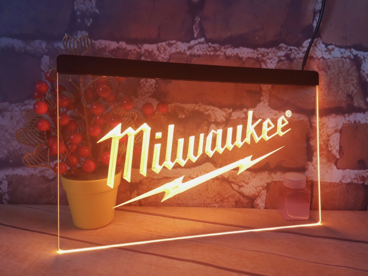 MILWAUKEE Heavy Duty tools Repair Service LED Neon Light Sign For shop Garage