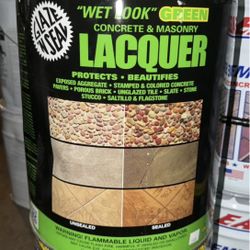 Glaze 'N Seal Clear Wet Look Green Concrete and Masonry Lacquer Waterproofer and Sealer 5 Gal