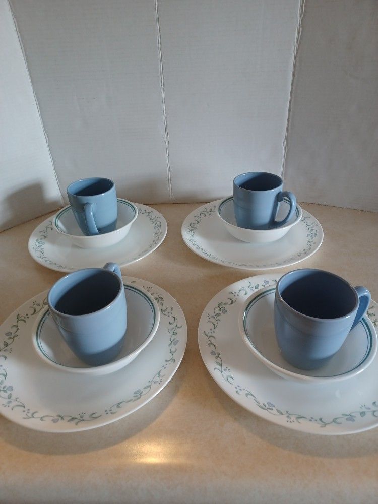 New Corelle White & Blue Cottage Dish Set of 12pc.