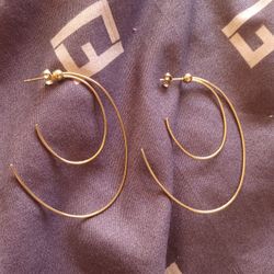 Gold Plaited Earrings 