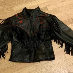 Woman’s Leather Biker Jacket