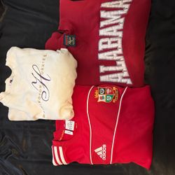 2 College Crewneck Sweater And 1 Rugby Training Top 