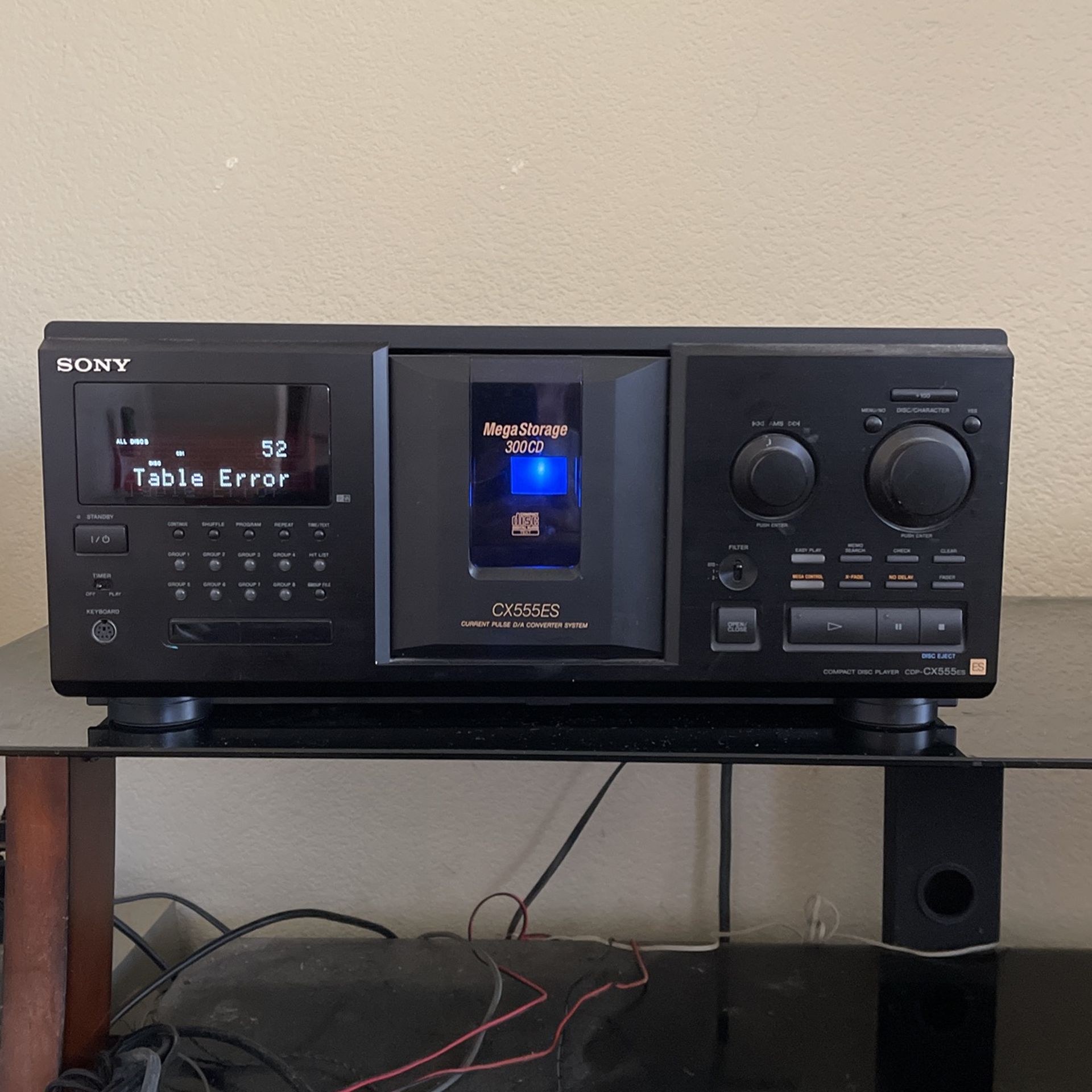 Sony CDP-CX555ES Compact Disc Player 300 CD Mega Storage Table Error As Is Parts