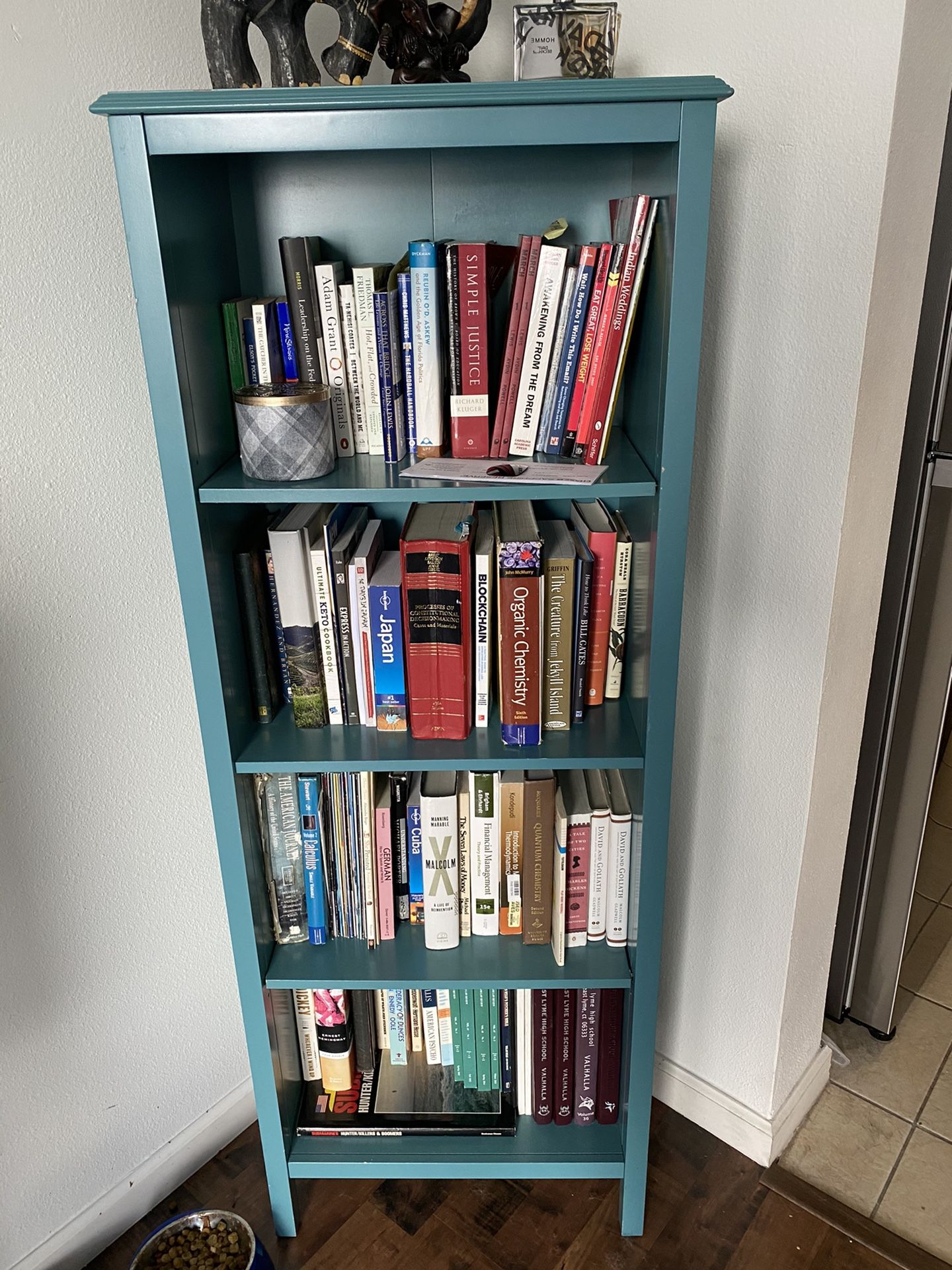 Four shelf bookcase from Target - Teal