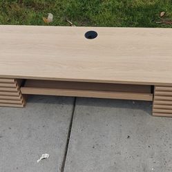 Light Wood Media Console TV Stand with Drawers for Cabinet or Desk.