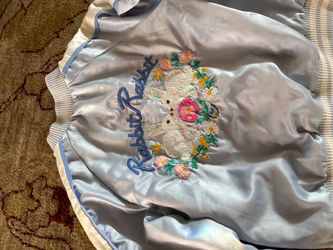 Rabbit Rabbit Embroidered Satin Bomber Jacket