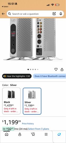 FiiO K19 Dual ES9039SPRO Desktop DAC HiFi Audio DSD512, 31-Band PEQ, XMOS XU-316 for HDMI/Coaxial/Optical Audio Decoder (Silver