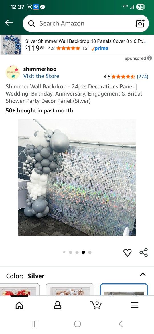 Shimmer Wall Backdrop - 24pcs Decorations Panel Wedding, Birthday, Anniversary, Engagement & Bridal Shower Party Decor Panel (Silver