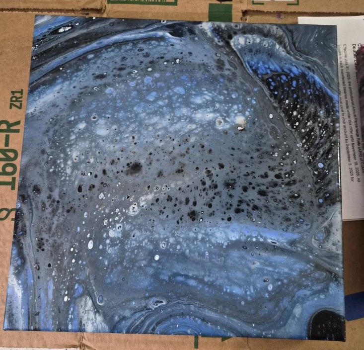 12x12 Cosmic Blue Home Decor Acrylic Painting