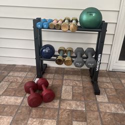 Weight Rack and Various Weights
