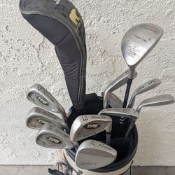 Golf clubs and bag
