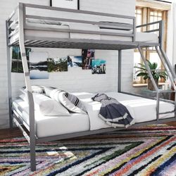 Novogratz Maxwell Metal Bunk Bed Frame for Kids and Teens