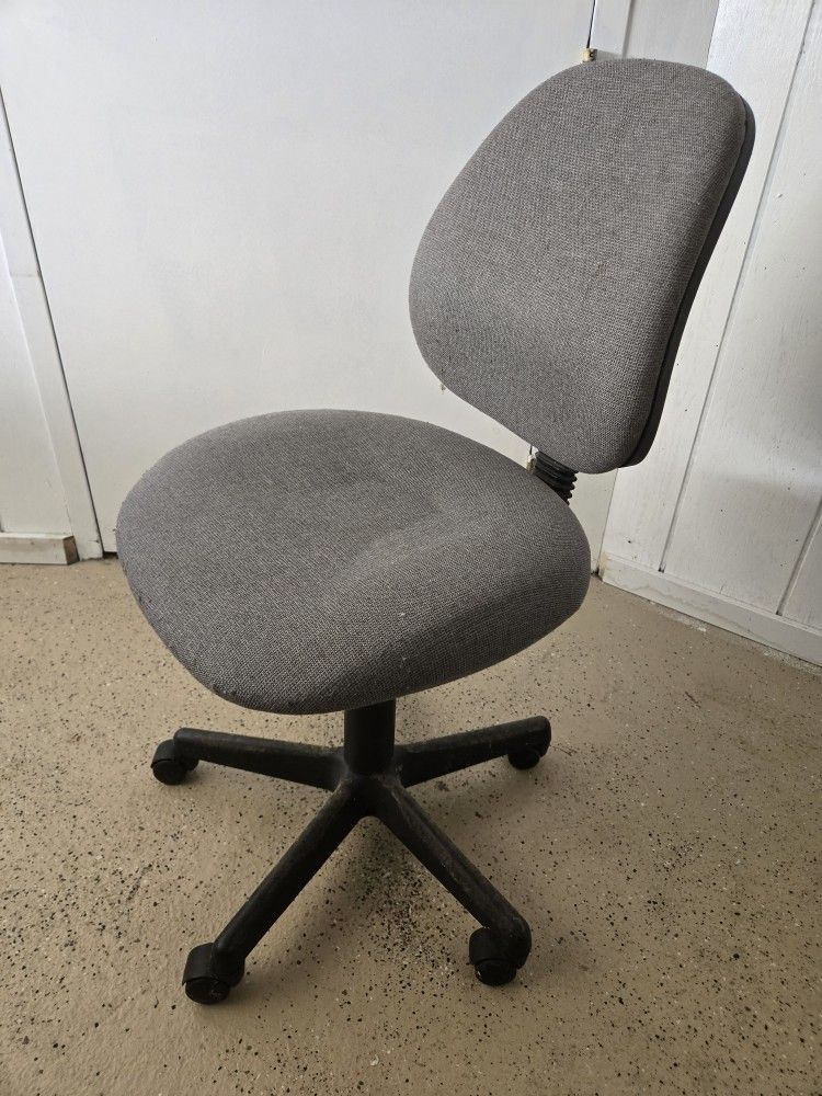 Gray castor secretary desk chair