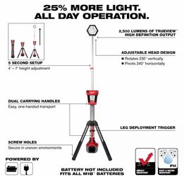 Milwaukee M18 18-Volt Lithium-Ion Cordless Rocket Dual Power Tower Light (Tool-Only)