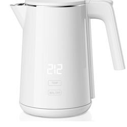 Electric Kettle, 1.0L 1200W Fast Heat with Auto Shut-Off, Boil-Dry Proof, 7 Temperature Control Teapot, Double Wall Stainless Steel Water Boiler Heate