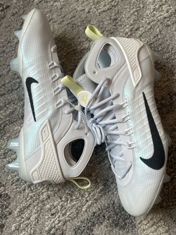 New Nike Huarache 9 Elite Mid LAX SE Lacrosse Shoes - Football Grey/Black/White Luminous Green