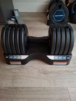 Adjustable Dumbbell with Tray 10–50 lbs Set of 2