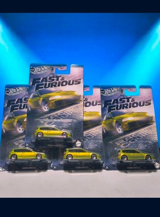 Hot Wheels Silver Series Fast & Furious Honda Civic EG Green $10 Each