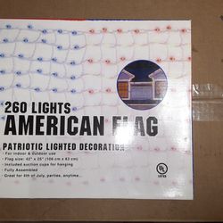 260 Lights American Flag.  42"×25"
