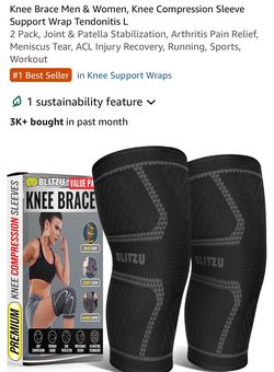 Knee Brace Men & Women, Knee Compression Sleeve Support Wrap Tendonitis Large