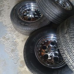 Vintage Crager Rims With Tires 