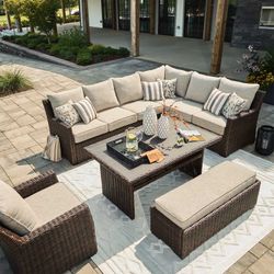 Brook Ranch Outdoor Patio Sectional Set 