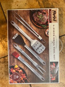 Parini 5-Piece Stainless Steel BBQ Grill Tool Set – $10