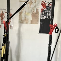 Home Gym Set. Rack, Weights, Bar. 