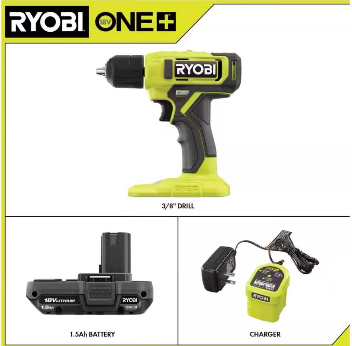 RYOBI ONE+ 18V Cordless 3/8 in. Drill/Driver Kit