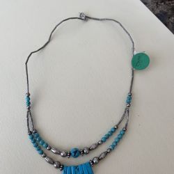 Turquoise and silver necklace